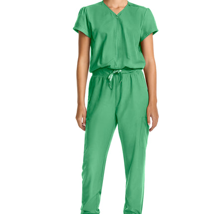 Med Couture Insight Women's Zip Front Jumpsuit MC510 - Mint Julep