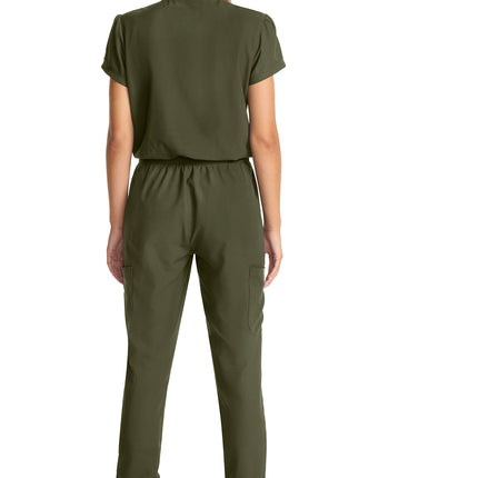 Med Couture Insight Women's Zip Front Jumpsuit MC510 - Olive