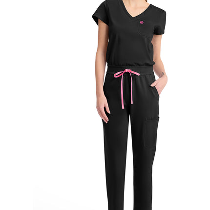 Med Couture Amp Knit V-Neck Jumpsuit MC550 - Black
