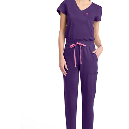 Med Couture Amp Knit V-Neck Jumpsuit MC550 - Galactic Purple