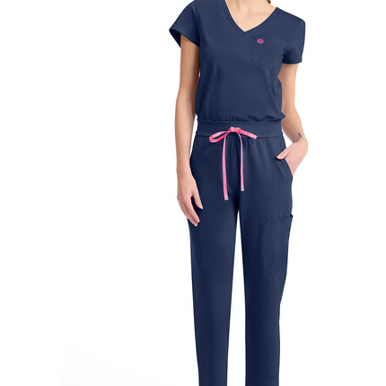 Med Couture Amp Knit V-Neck Jumpsuit MC550 - Navy