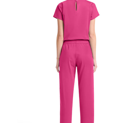 Med Couture Amp Knit V-Neck Jumpsuit MC550 - Pink Power
