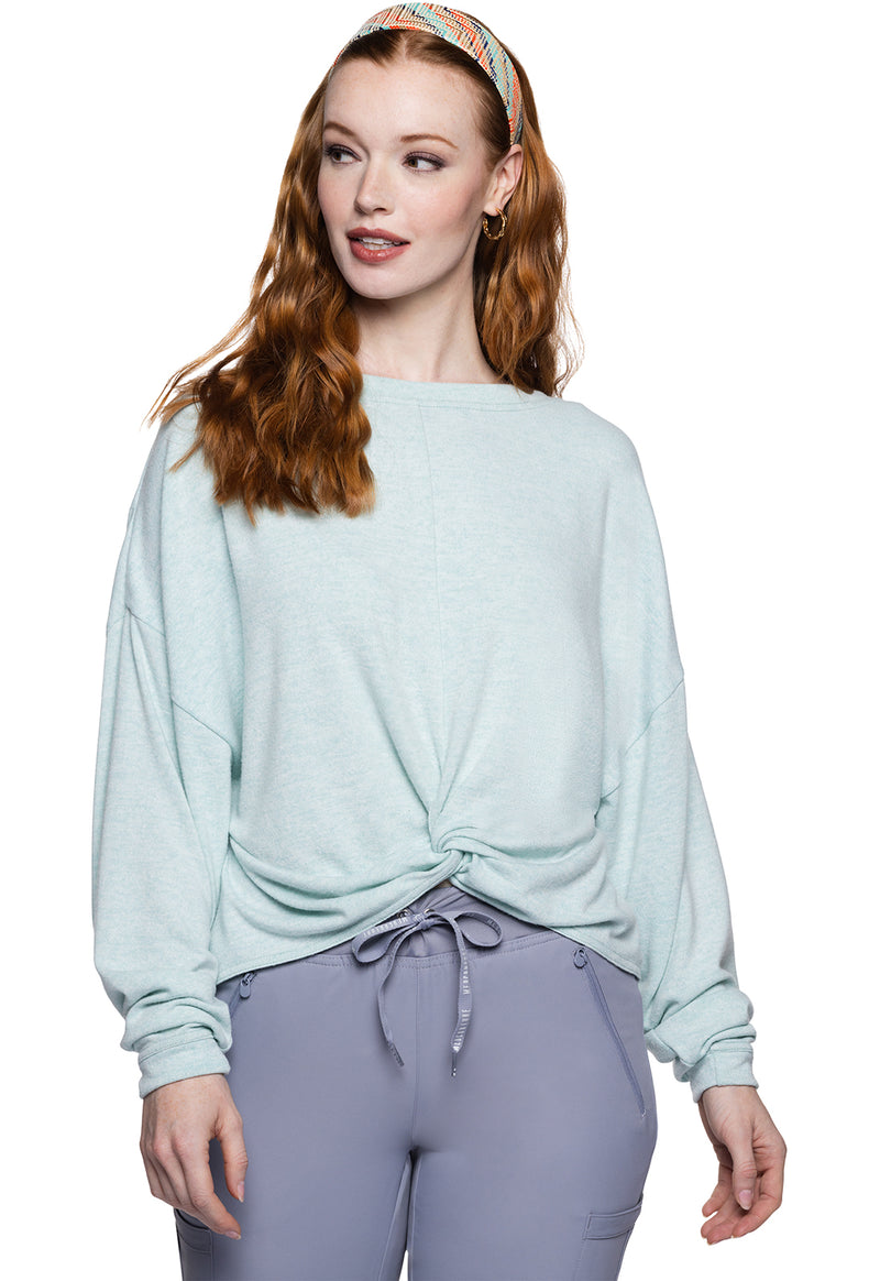 Med Couture Insight Long Sleeve Knit Reversible Pullover MC601 - Arctic Aqua
