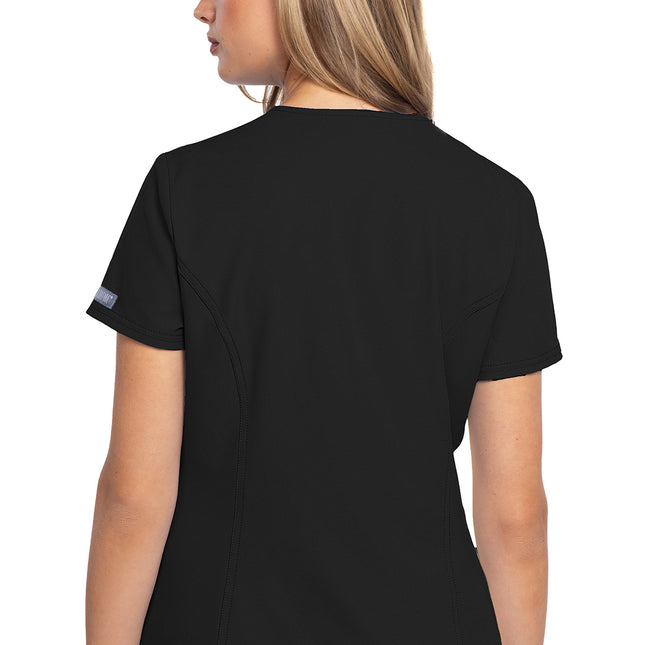 Med Couture Insight Zip Front Henley Top MC609 - Black