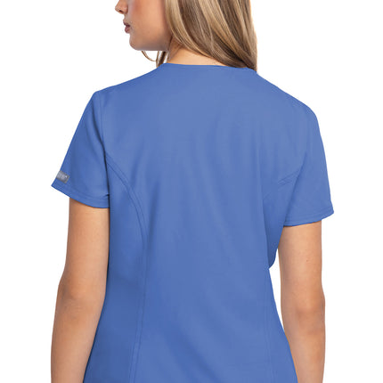Med Couture Insight Zip Front Henley Top MC609 - Ciel