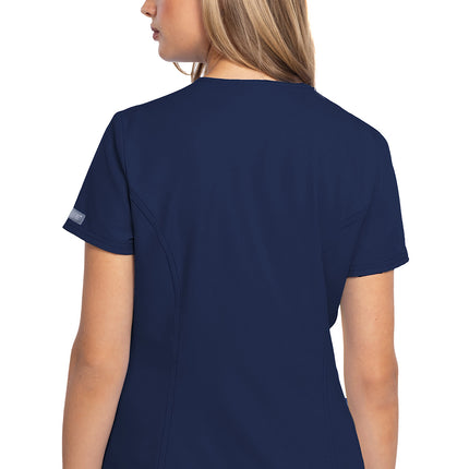 Med Couture Insight Zip Front Henley Top MC609 - Navy