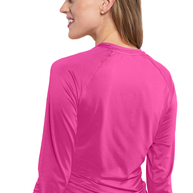 Med Couture Amp Long Sleeve Ruched Underscrub MC700 - Amp Pink