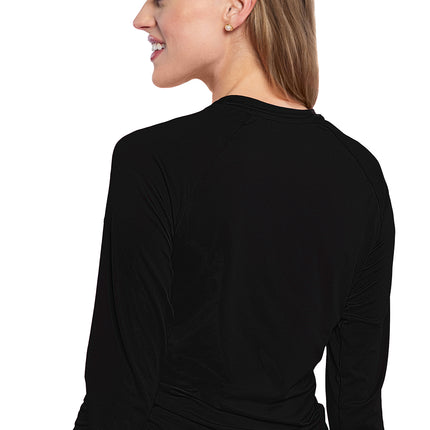 Med Couture Amp Long Sleeve Ruched Underscrub MC700 - Black
