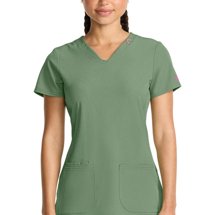 Med Couture Amp V-Neck Top MC702 - Beyond Green