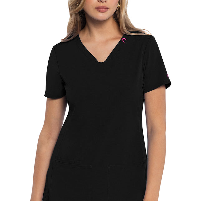 Med Couture Amp V-Neck Top MC702 - Black