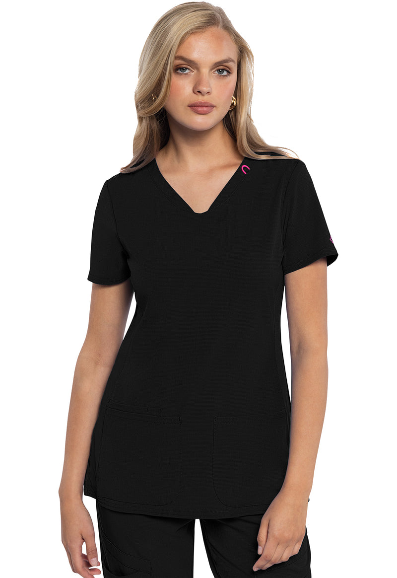 Med Couture Amp V-Neck Top MC702 - Black