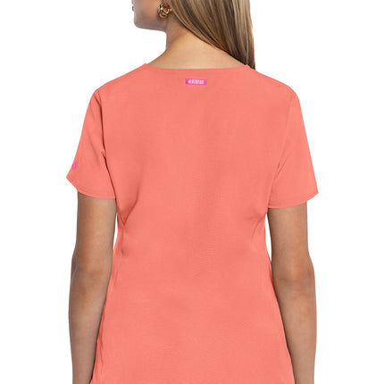 Med Couture Amp V-Neck Top MC702 - Coral Fusion