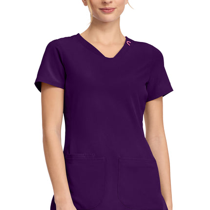 Med Couture Amp V-Neck Top MC702 - Eggplant