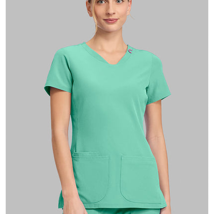 Med Couture Amp V-Neck Top MC702 - Mint Condition
