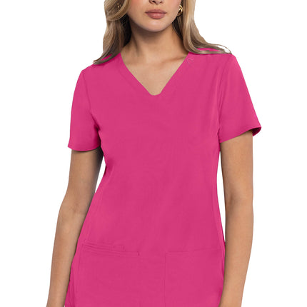 Med Couture Amp V-Neck Top MC702 - Pink Power