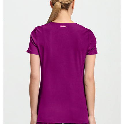 Med Couture Amp V-Neck Top MC702 - Plum Royale