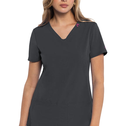 Med Couture Amp V-Neck Top MC702 - Pewter