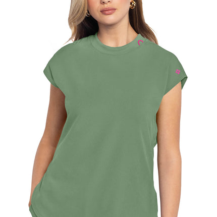Med Couture Amp Round Neck Tuckable Top MC703 - Beyond Green