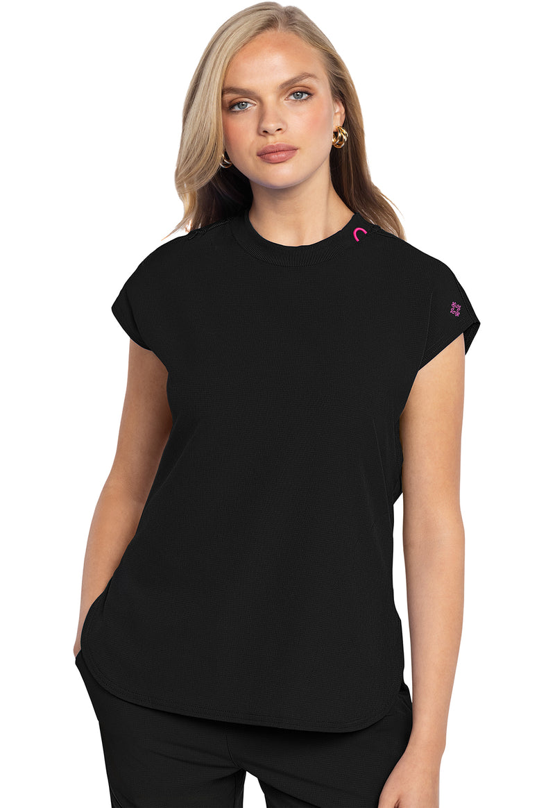 Med Couture Amp Round Neck Tuckable Top MC703 - Black