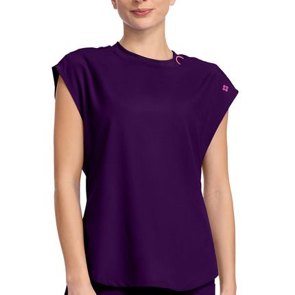 Med Couture Amp Round Neck Tuckable Top MC703 - Eggplant
