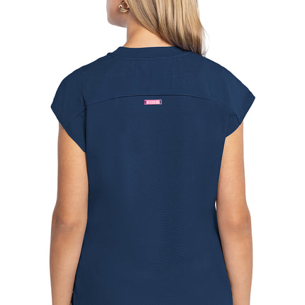 Med Couture Amp Round Neck Tuckable Top MC703 - Navy