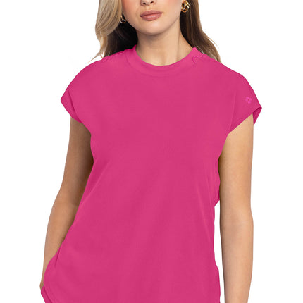 Med Couture Amp Round Neck Tuckable Top MC703 - Pink Power