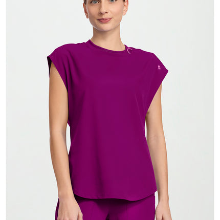 Med Couture Amp Round Neck Tuckable Top MC703 - Plum Royale