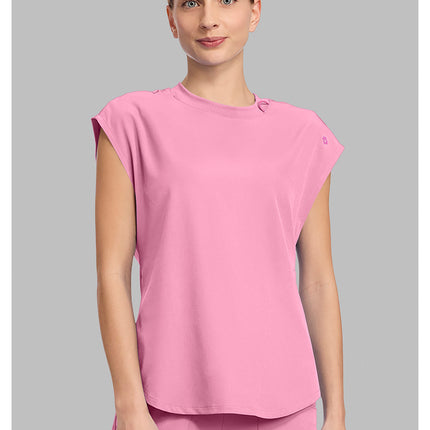 Med Couture Amp Round Neck Tuckable Top MC703 - Pixel Pink