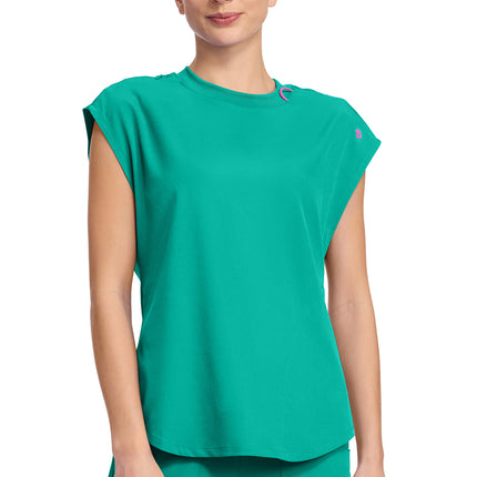 Med Couture Amp Round Neck Tuckable Top MC703 - Teal Tonic