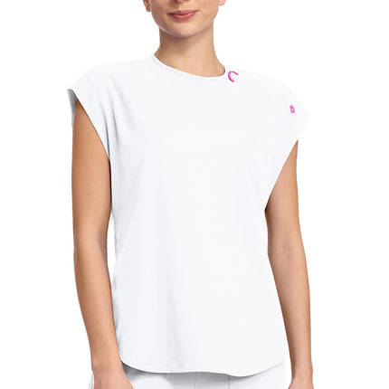 Med Couture Amp Round Neck Tuckable Top MC703 - White