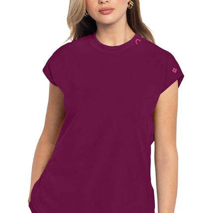 Med Couture Amp Round Neck Tuckable Top MC703 - Wine