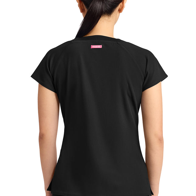 Med Couture Amp Women's 3-Pocket Square Neck Top MC704 - Black
