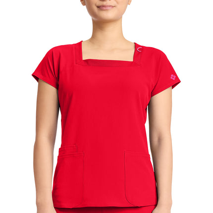 Med Couture Amp Women's 3-Pocket Square Neck Top MC704 - Solar Flare