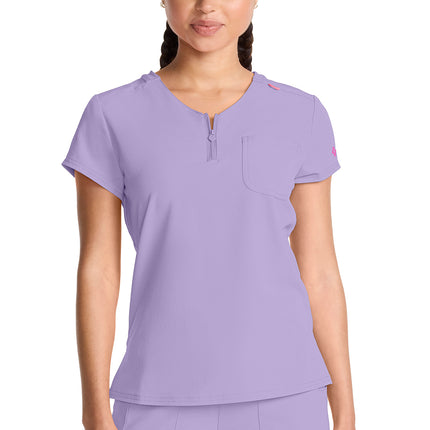 Med Couture Amp Quarter Zip V-Neck Tuckable Top MC705 - Digital Lavender