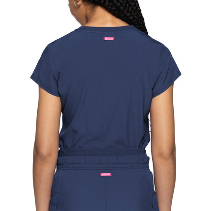 Med Couture Amp Quarter Zip V-Neck Tuckable Top MC705 - Navy