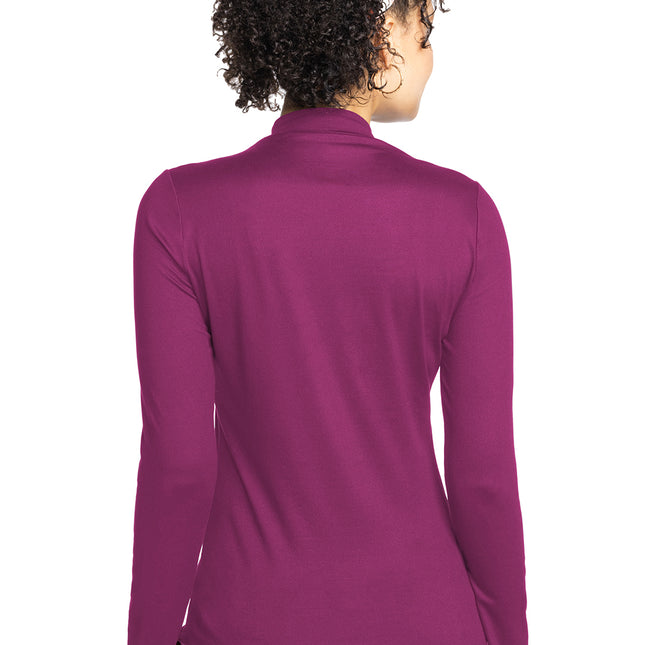 Med Couture Amp Long Sleeve Lettuce Edge Underscrub MC707 - Wine
