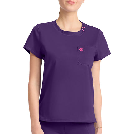 Med Couture Amp Knit Crew Neck Tee MC751 - Galactic Purple