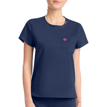 Med Couture Amp Knit Crew Neck Tee MC751 - Navy
