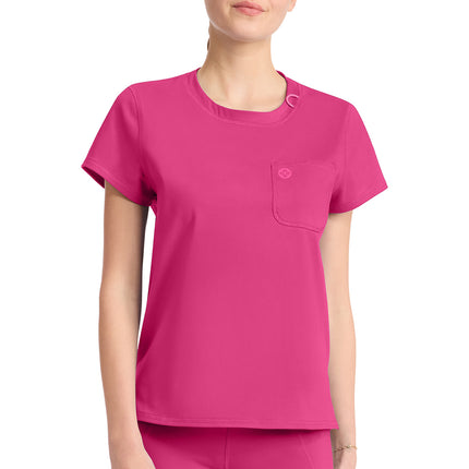 Med Couture Amp Knit Crew Neck Tee MC751 - Pink Power