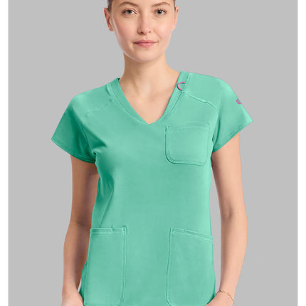 Med Couture Amp Knit Raglan V-Neck Top MC752 - Mint Condition