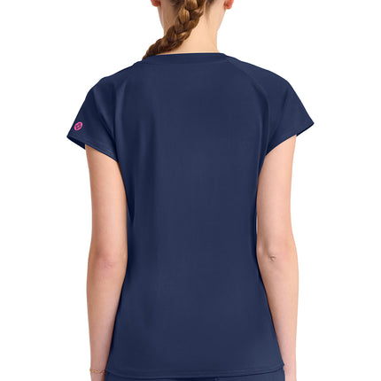 Med Couture Amp Knit Raglan V-Neck Top MC752 - Navy