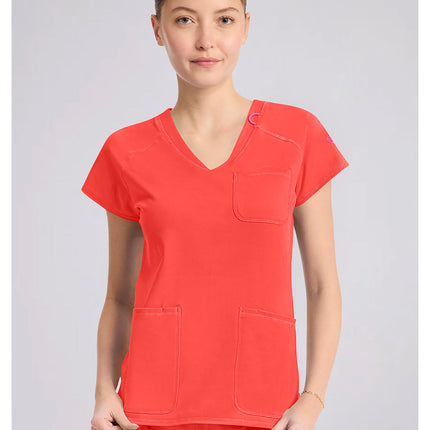 Med Couture Amp Knit Raglan V-Neck Top MC752 - One In A Melon