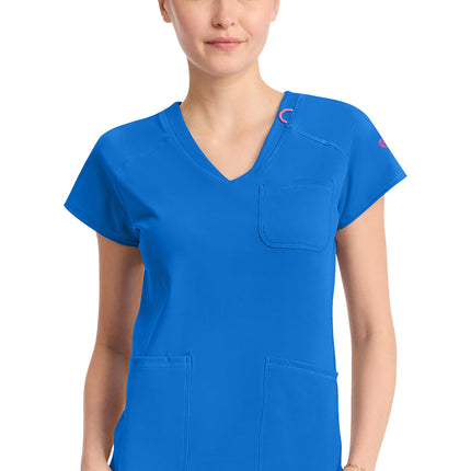 Med Couture Amp Knit Raglan V-Neck Top MC752 - Royal