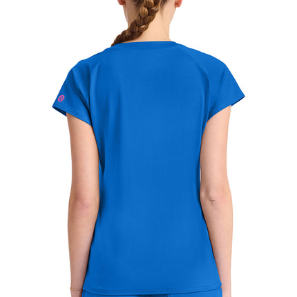 Med Couture Amp Knit Raglan V-Neck Top MC752 - Royal