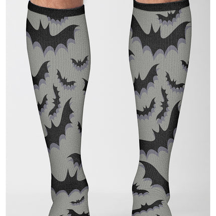 Cherokee Legwear Men's 10-15mmHg Compression Socks MPRINTSUPPORT - Bat Crazy