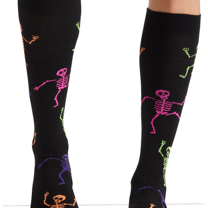 Cherokee Legwear Men's 10-15mmHg Compression Socks MPRINTSUPPORT - Dancing Skeletons