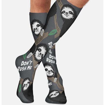 Cherokee Legwear Men's 10-15mmHg Compression Socks MPRINTSUPPORT - Don't Rush Me