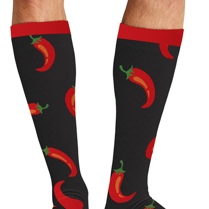 Cherokee Legwear Men's 10-15mmHg Compression Socks MPRINTSUPPORT - Hot Stuff