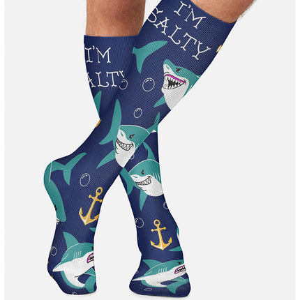 Cherokee Legwear Men's 10-15mmHg Compression Socks MPRINTSUPPORT - I'm Salty