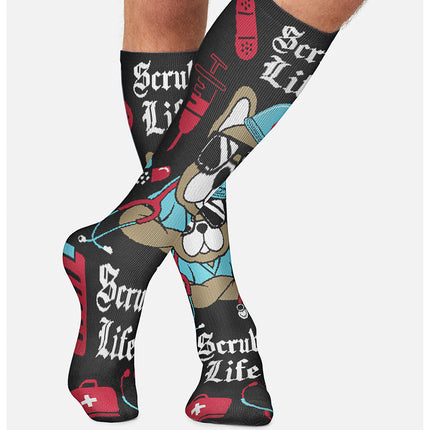 Cherokee Legwear Men's 10-15mmHg Compression Socks MPRINTSUPPORT - Scrub Life